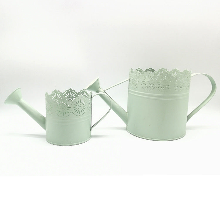 Openwork powder-coated galvanized garden bucket