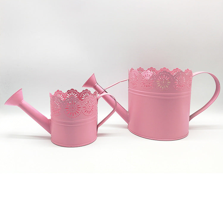 Openwork powder-coated galvanized garden bucket