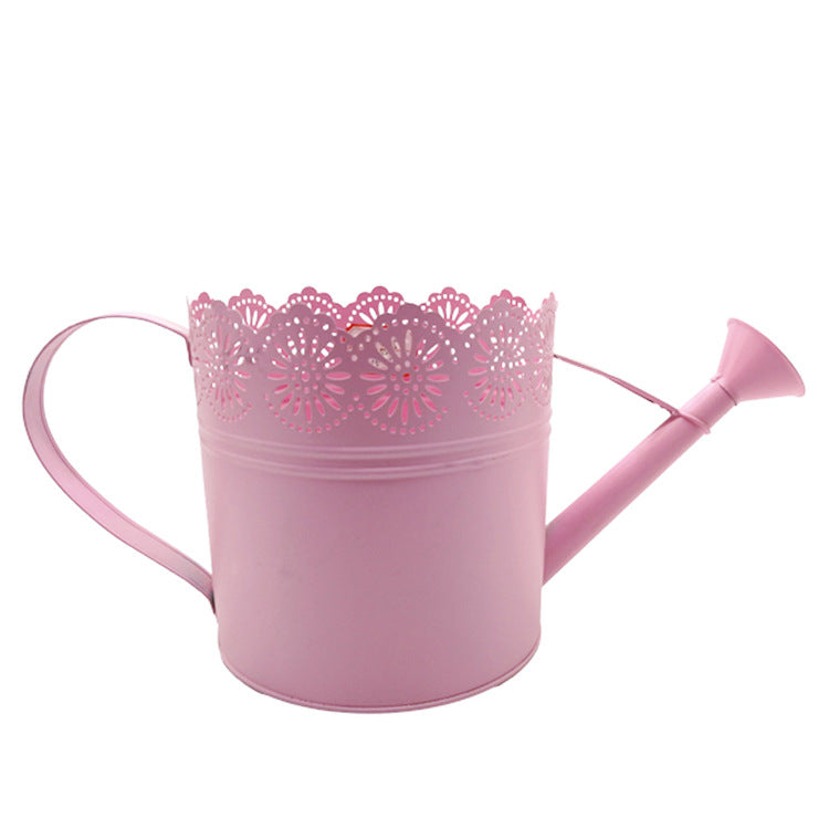 Openwork powder-coated galvanized garden bucket
