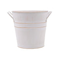 Small weathered iron flower bucket with handle